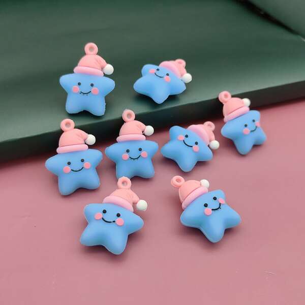 

8pcs Cartoon Star Pendant, Multicolor