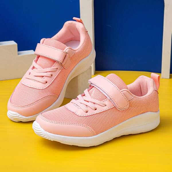 

Girls Velcro Strap Mesh Sneakers, Pink