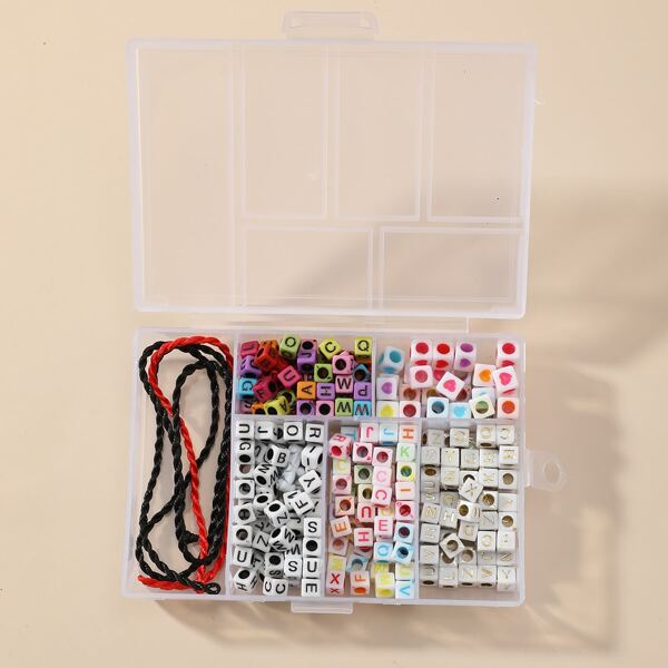 

1box Letter Bead DIY Jewelry Accessory Set, Multicolor