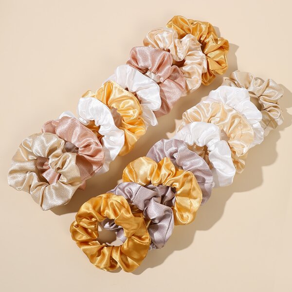 

16pcs Toddler Girls Solid Scrunchie, Multicolor