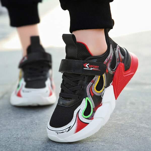 

Girls Fire Graphic Velcro Strap Sneakers, Multicolor