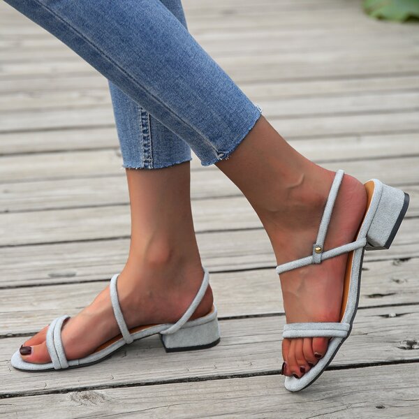 

Suede Criss Cross Slingback Sandals, Blue