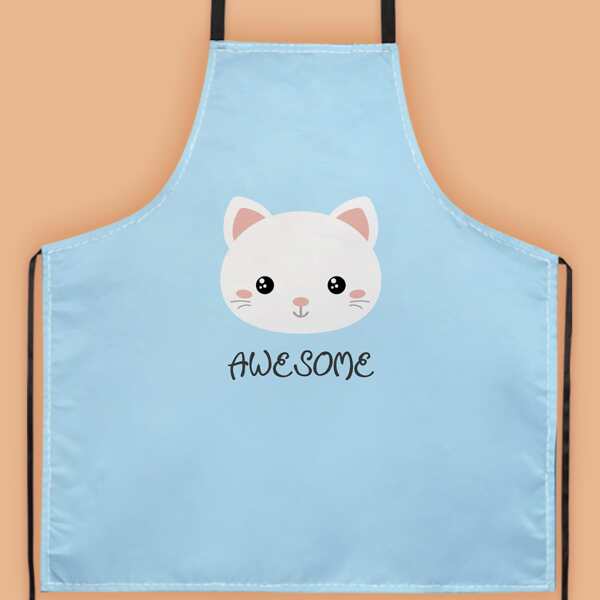 

Cartoon Graphic Apron, Baby blue