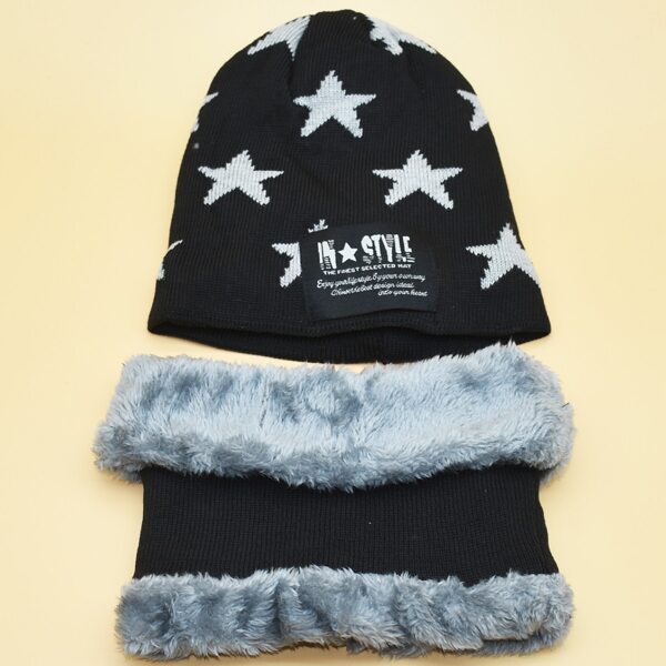 

Kids Star Pattern Hat & Ring Scarf, Multicolor