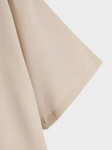 Manfinity Men Letter Graphic Baseball Collar Shirt & Drawstring Shorts Without Tee - Multicolor - View 3