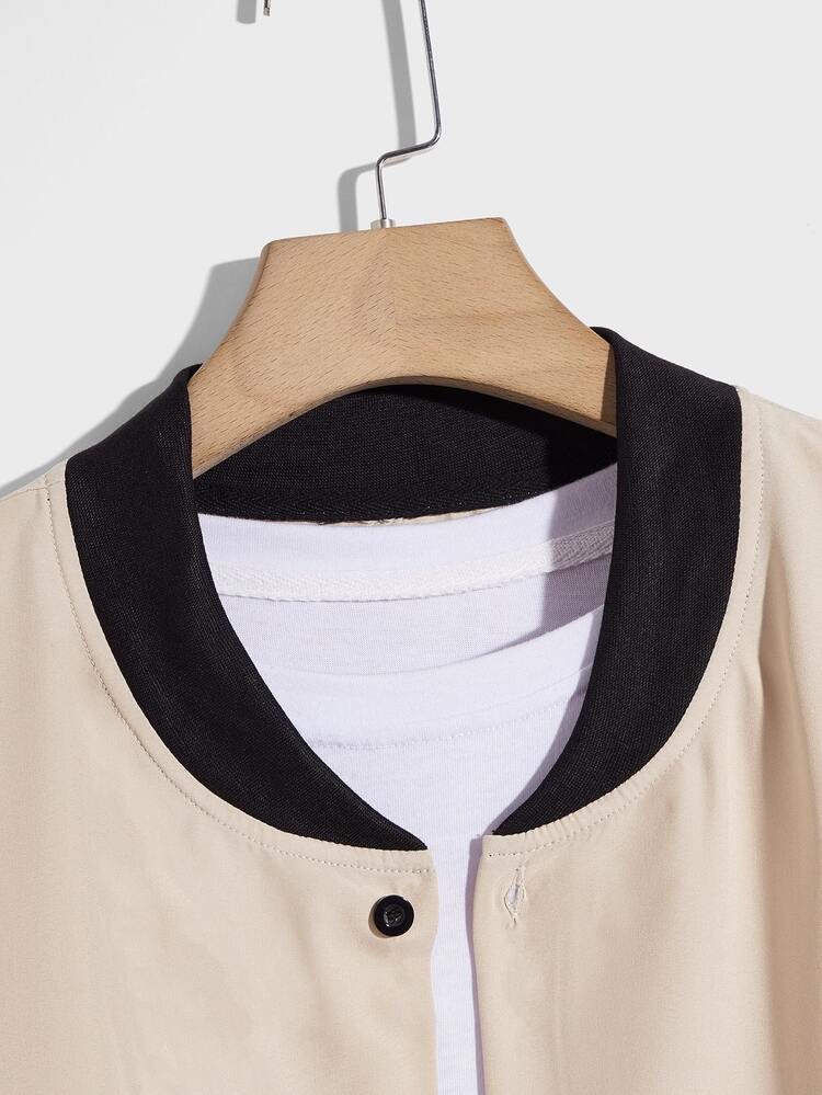 Manfinity Hombres con estampado de letra cuello béisbol Camisa & Shorts con cordón sin camiseta - Multicolor - Añade 4