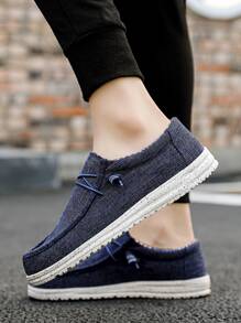 Men Stitch Detail Loafers - Blue - View 3