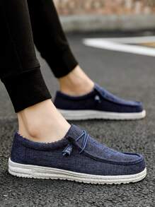 Men Stitch Detail Loafers - Blue - View 4