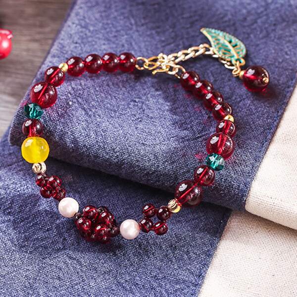 

1pc Beaded Bracelet, Multicolor