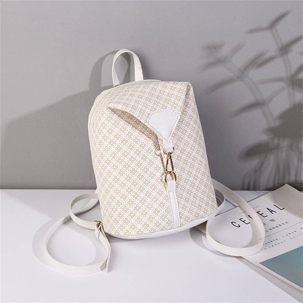 

Metal Decor Geometric Pattern Backpack, White