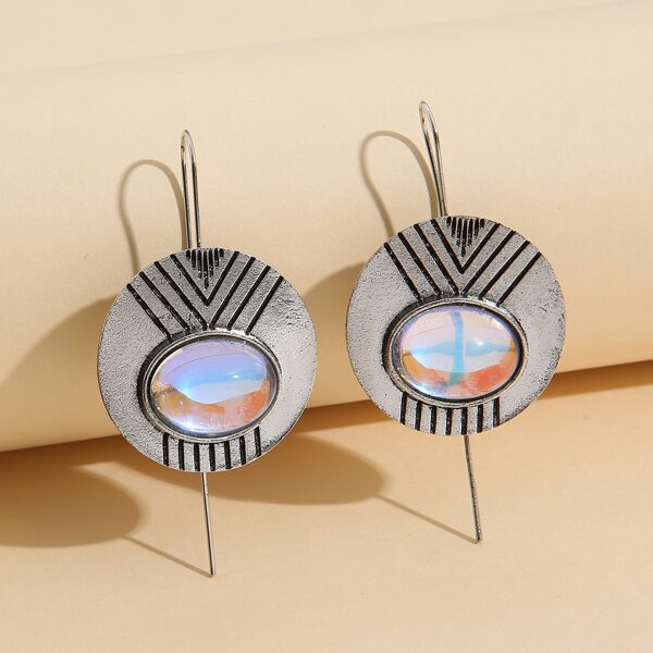 

Round Decor Earrings, Silver