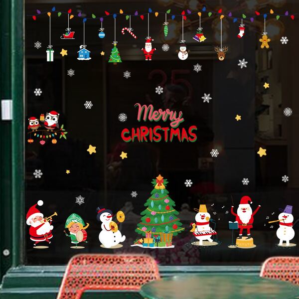 

Christmas Cartoon Graphic Wall Sticker, Multicolor