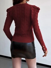 Solid Puff Sleeve Jumper