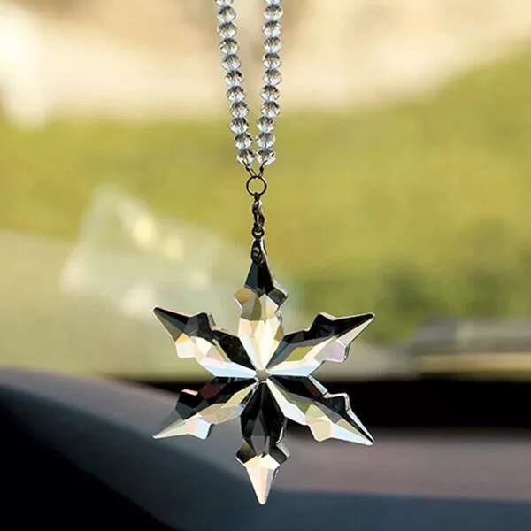 

Snowflake Shaped Car Pendant, Clear