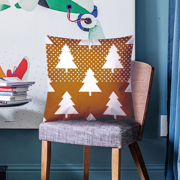 

Christmas Tree Print Cushion Cover Without Filler, Multicolor