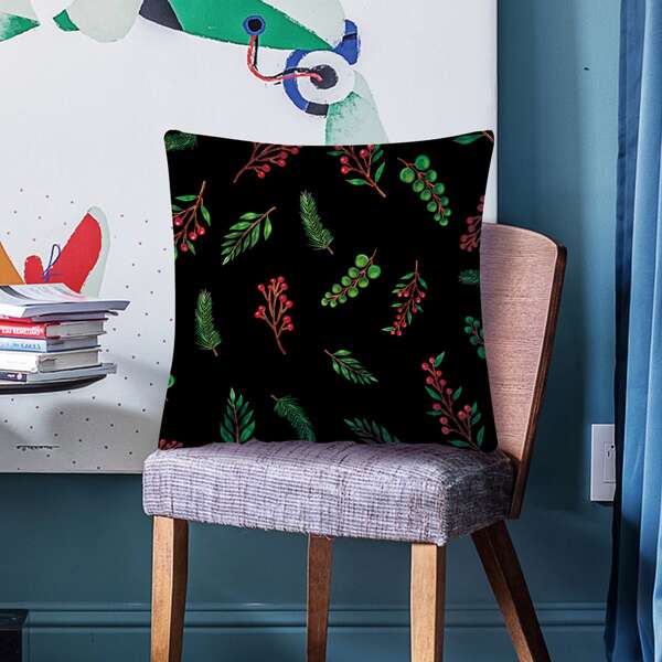 

Christmas Print Cushion Cover Without Filler, Multicolor