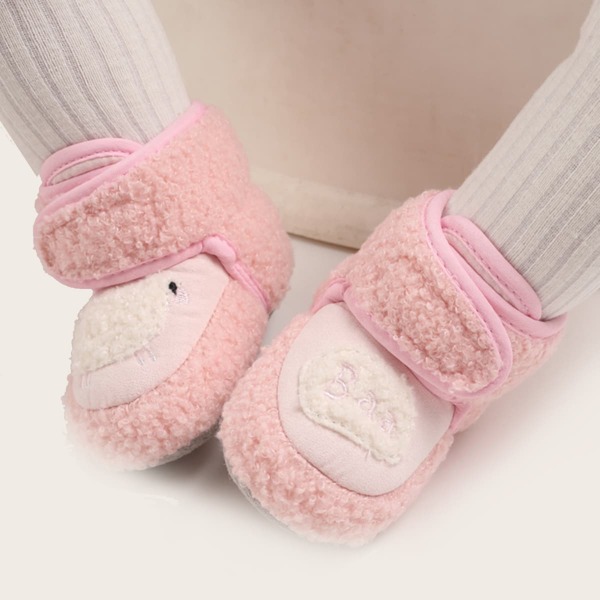

Baby Letter Graphic Fluffy Boots, Pink