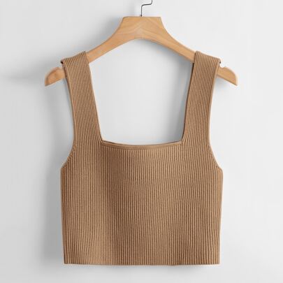 Solid Ribbed Knit Top