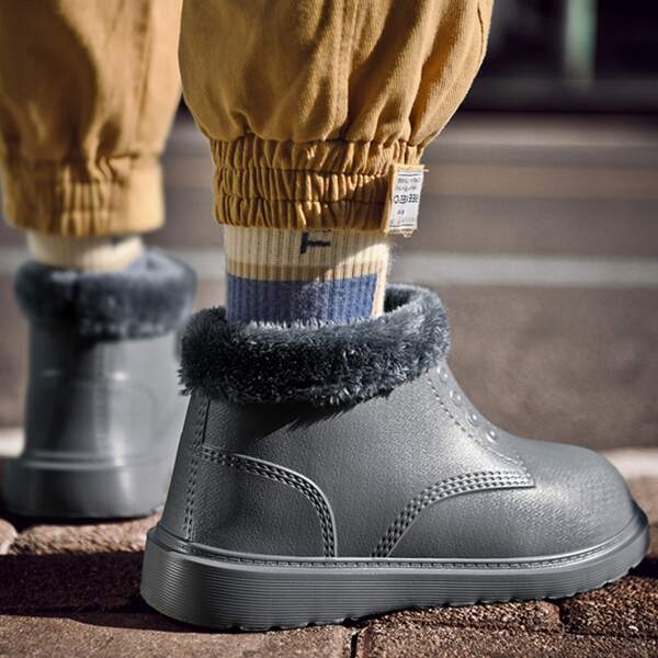 

Men Stitch Detail Slip On Boots, Grey
