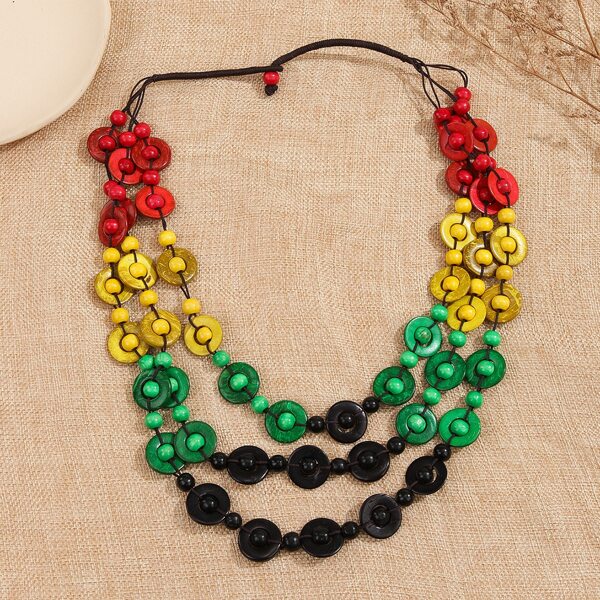 

Wooden Bead Decor Necklace, Multicolor