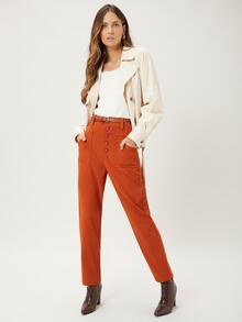 MOTF PREMIUM 腰帶風衣外套 - 米色 - 查看 3