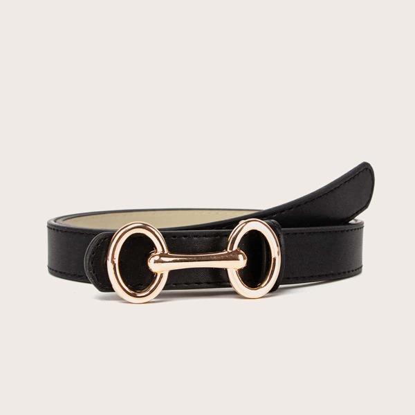 

Metal Buckle Belt With Punch Tool, Black