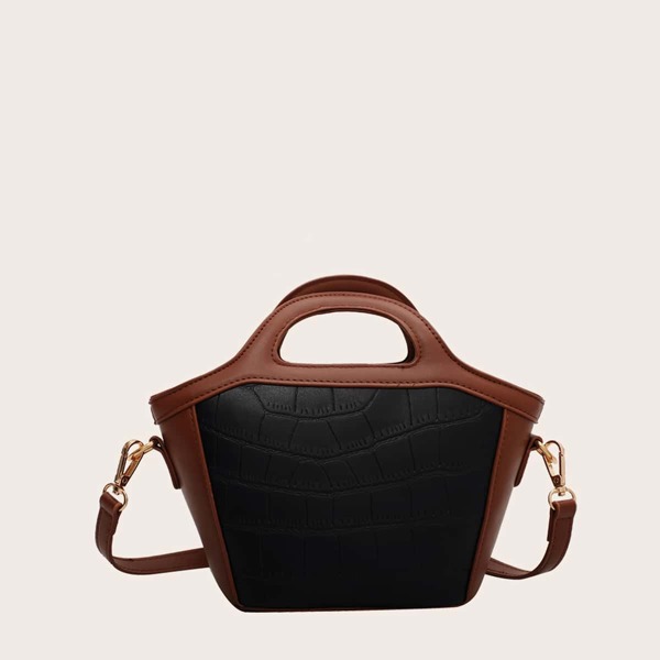 

Two Tone Stone Grain Bucket Bag, Multicolor