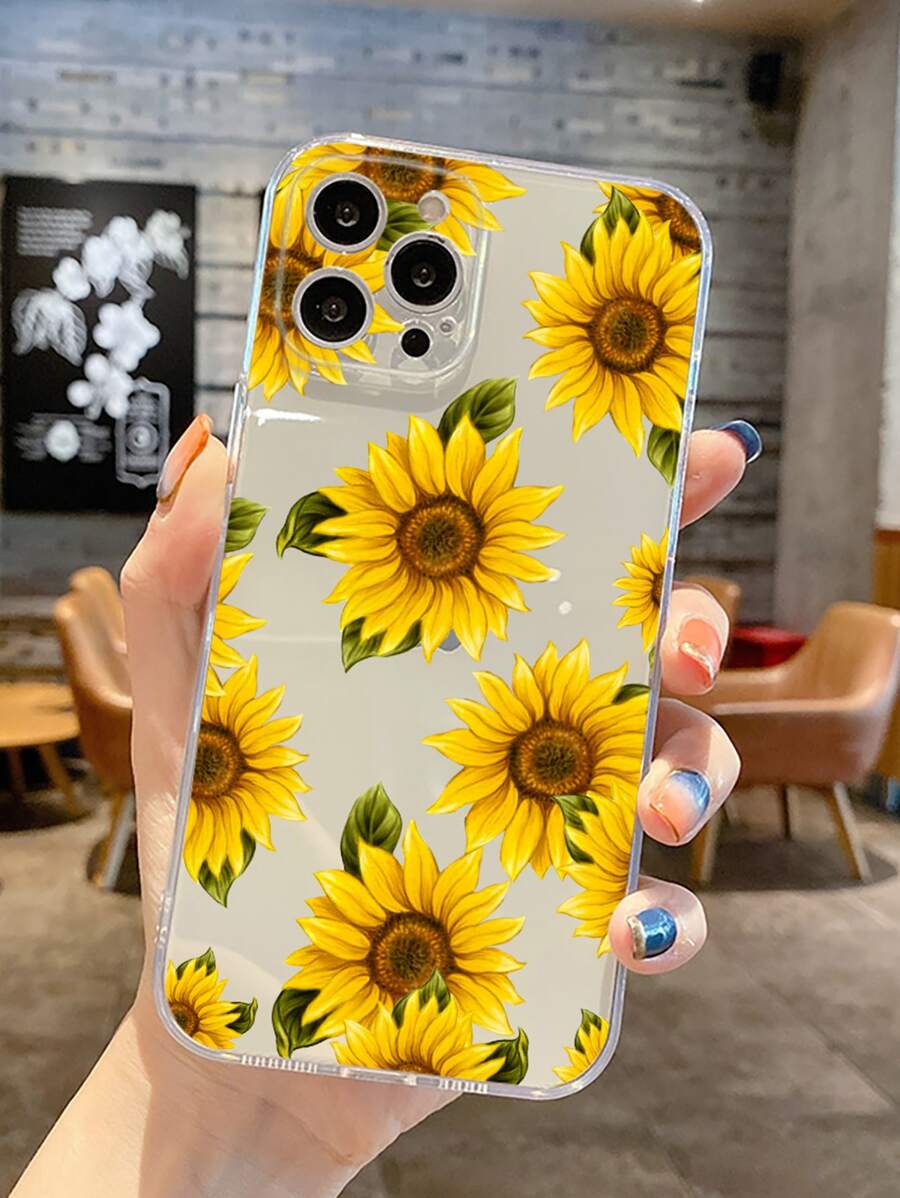 夏日花朵葵花繪製透明手機殼 - 彩色 - 查看 1