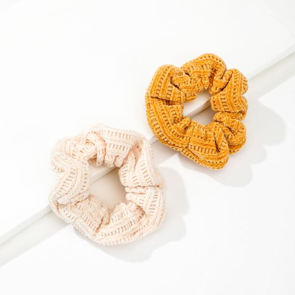 

2pcs Minimalist Solid Scrunchie, Multicolor