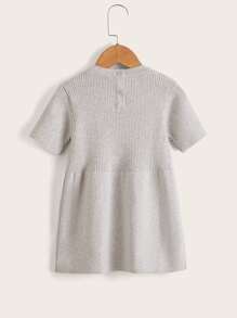 嬰兒條紋針織毛衣裙 - 灰色 - 查看 2