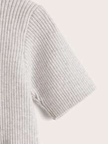 嬰兒條紋針織毛衣裙 - 灰色 - 查看 3