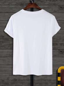 Manfinity Homme Tops Nam Lá thư Giải trí - trắng - Xem 2