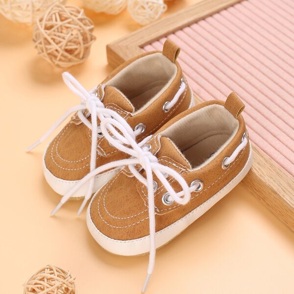 

Baby Lace-up Front Flats, Apricot
