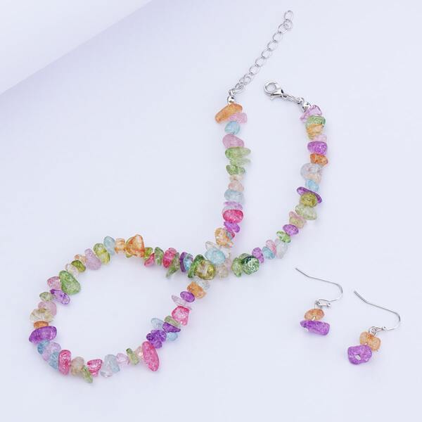 

Bead Decor Necklace & Drop Earrings, Multicolor