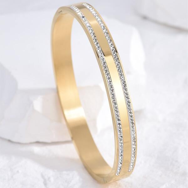 

Rhinestone Decor Bracelet, Gold