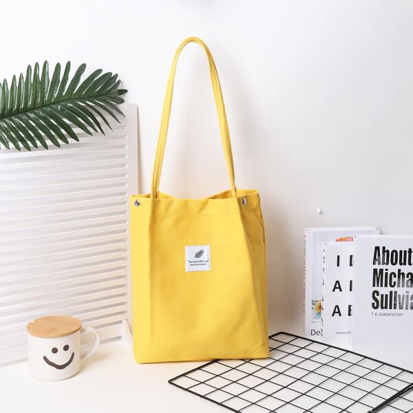 

Letter Graphic Shoulder Tote Bag, Yellow