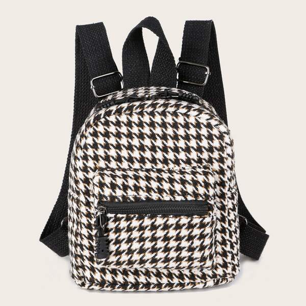 

Houndstooth Graphic Pocket Front Classic Backpack, Multicolor