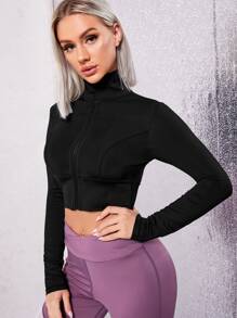 Easithlete Zip Up Crop Sports Jacket