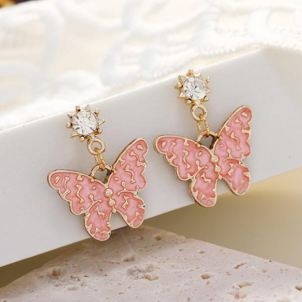 

Butterfly Drop Earrings, Multicolor