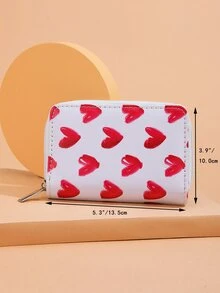 Monedero pequeño con estampado de corazón