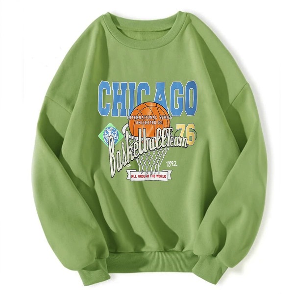 

Basketball & Slogan Graphic Drop Shoulder Sweatshirt, Lime green