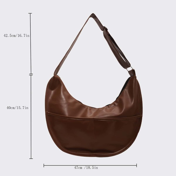 

Stitch Detail Baguette Bag, Brown