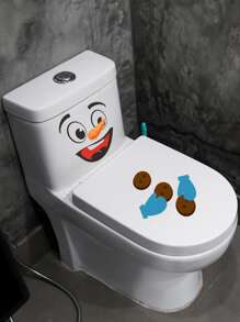 1pc Snowman Print Toilet Lid Sticker - Multicolor - View 5