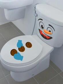 1pc Snowman Print Toilet Lid Sticker - Multicolor - View 6