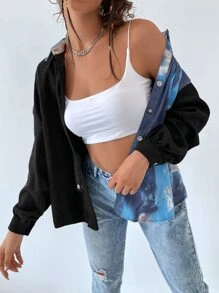 Abrigo de tie dye de hombros caídos - Multicolor - Ver 3