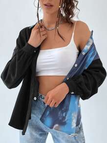 Abrigo de tie dye de hombros caídos - Multicolor - Ver 6