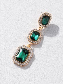 方晶鋯石裝飾耳墜 - 彩色 - 查看 5