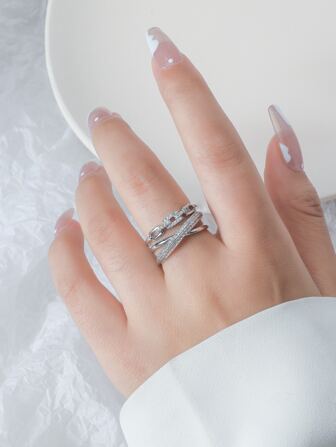 水鑽裝飾開口戒指