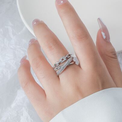 水鑽裝飾開口戒指