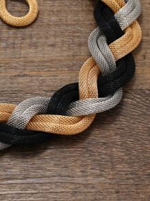 EMERY ROSE de color combinado trenzado Collar & Pendientes - Multicolor - Ver 4